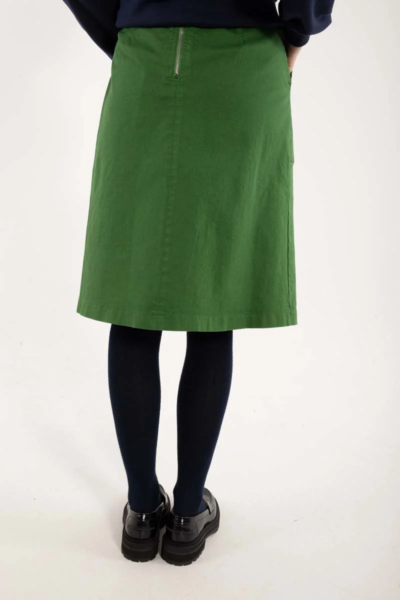 Danekage Stretch Canvas Skirt Moss Green