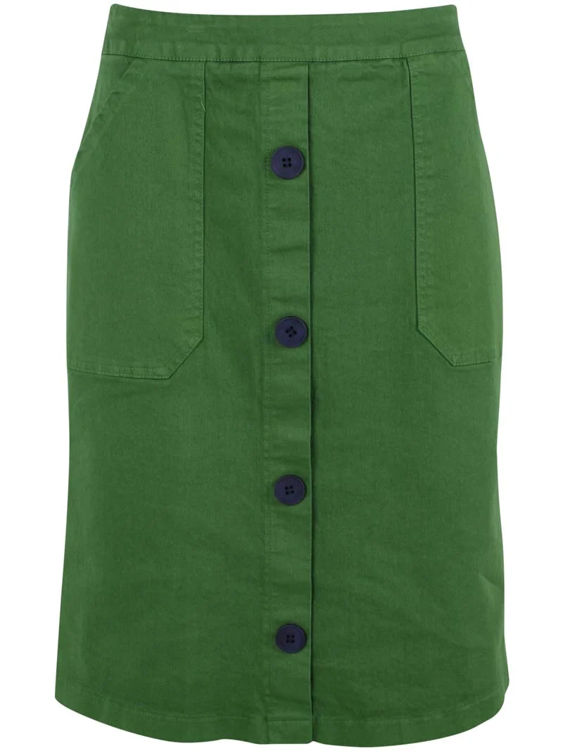 Danekage Stretch Canvas Skirt Moss Green