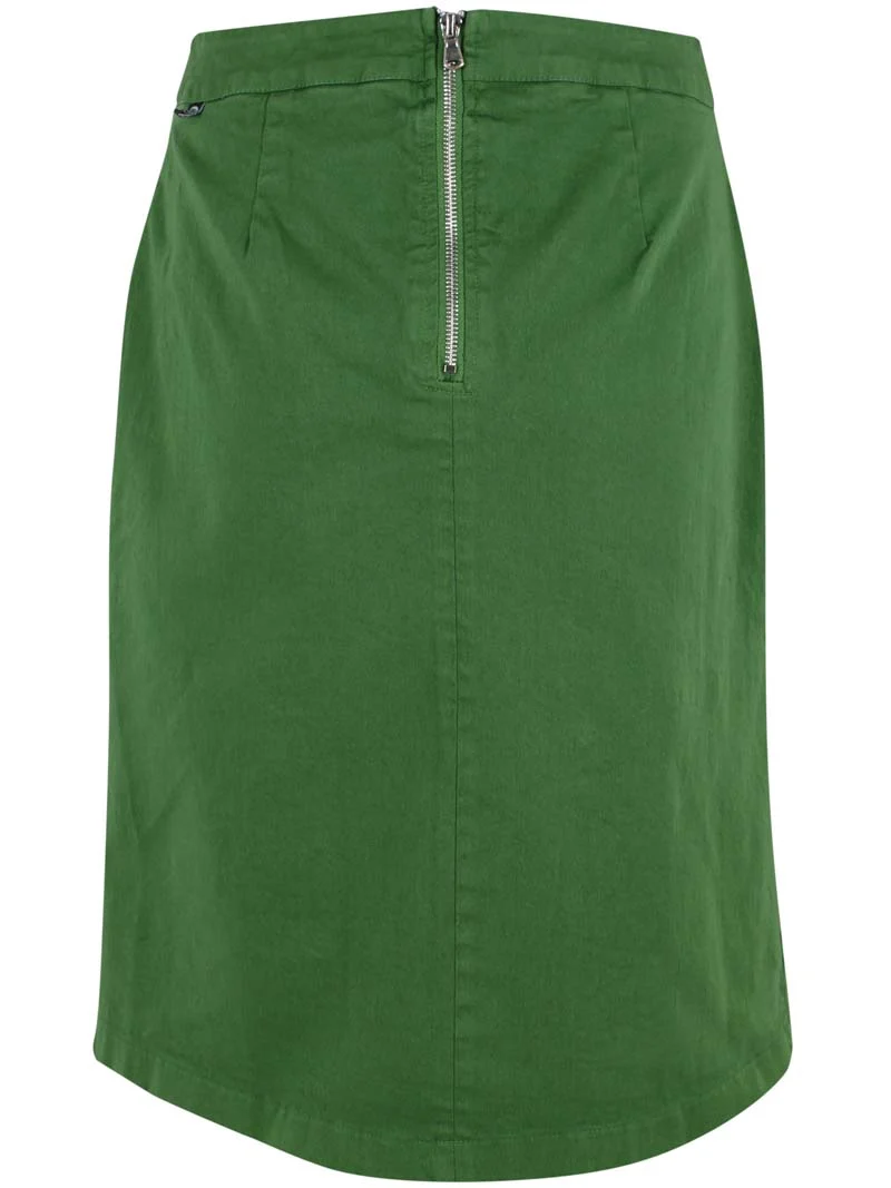 Danekage Stretch Canvas Skirt Moss Green