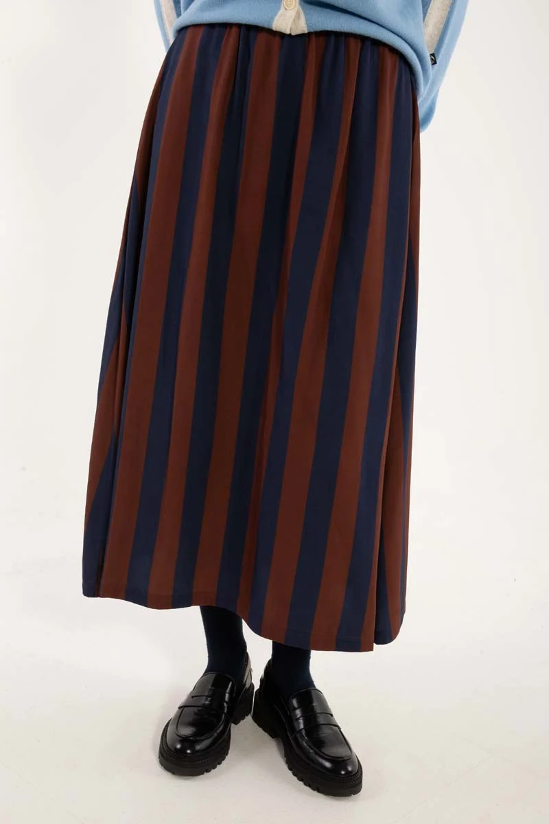 Daningrid Sateen Twill Skirt Dk Navy/Dk Merlot