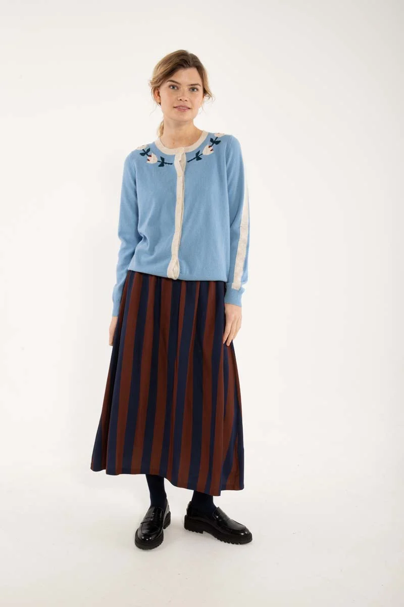 Danelife Merino Wool Cardigan Lt Blue Grey