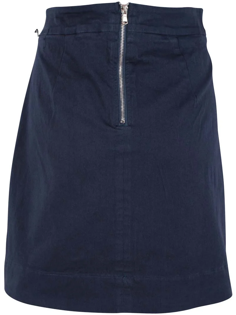 Danelondon Stretch Canvas Skirt Dk Navy