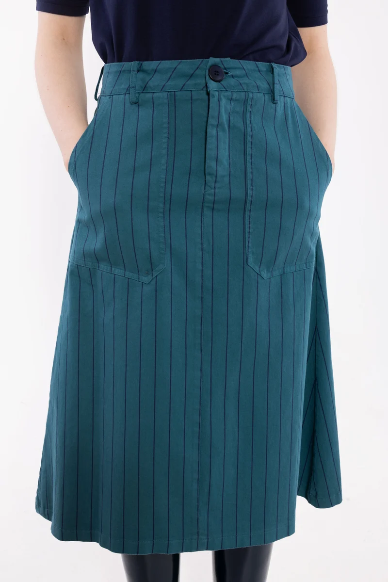 Danesweetie Stretch Canvas Skirt Dk Slate/Dk Navy