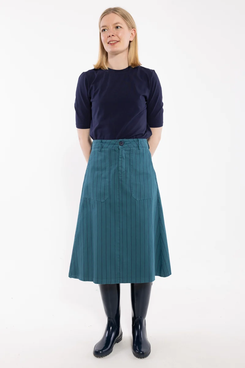 Danesweetie Stretch Canvas Skirt Dk Slate/Dk Navy