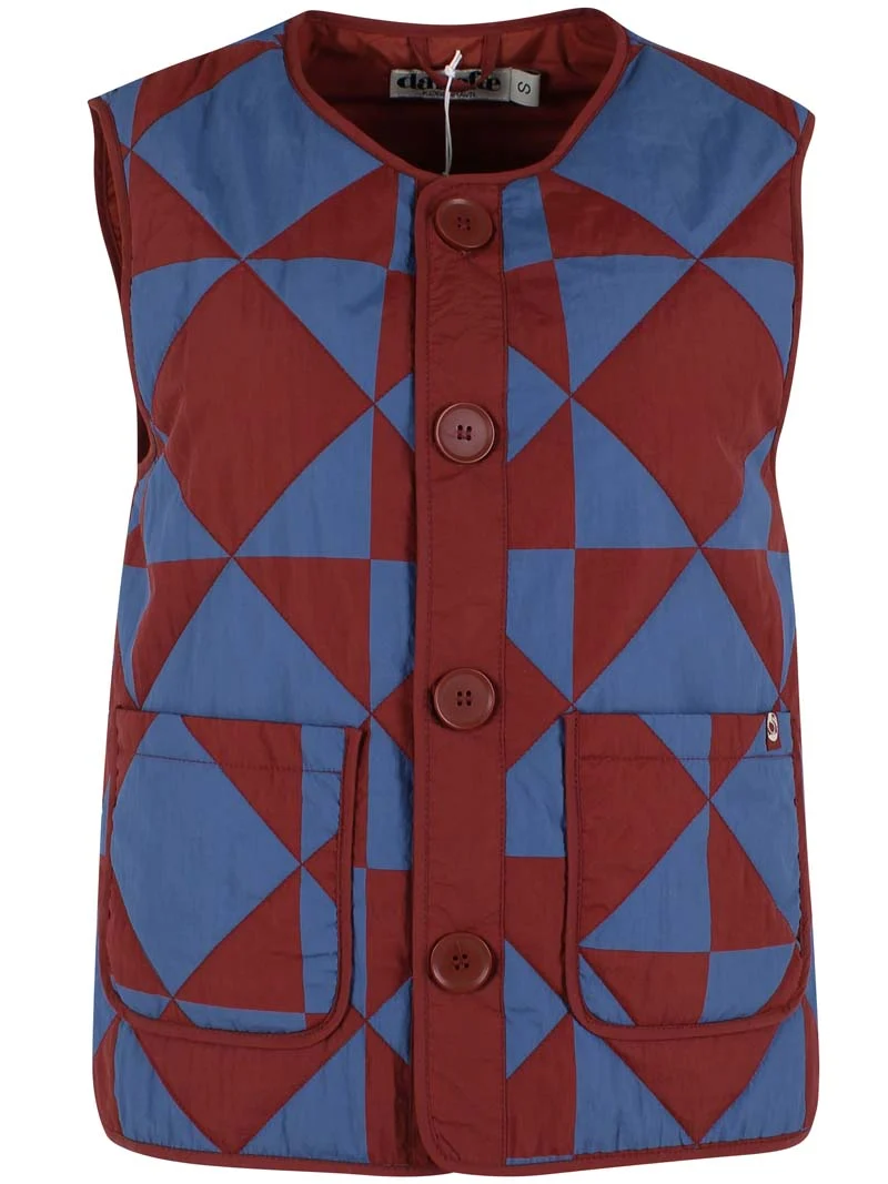 Danefield AOP Thermo Vest Dk Brick/Warm Blue DIAMETRIC