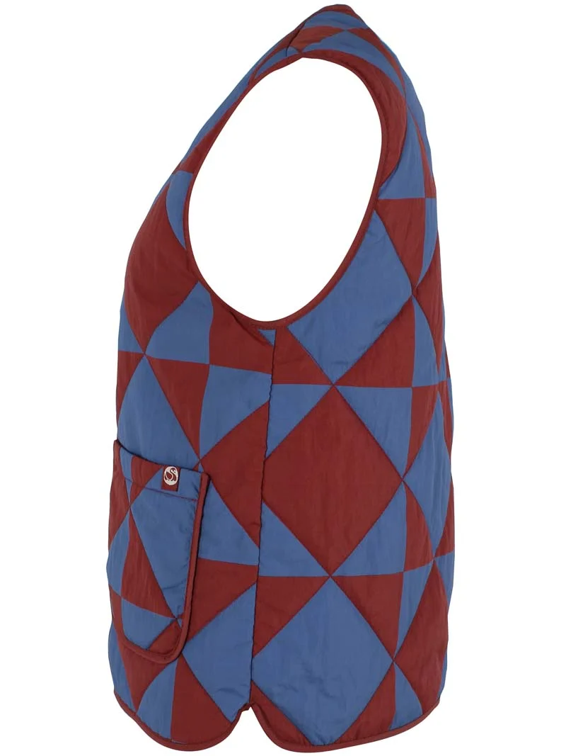 Danefield AOP Thermo Vest Dk Brick/Warm Blue DIAMETRIC