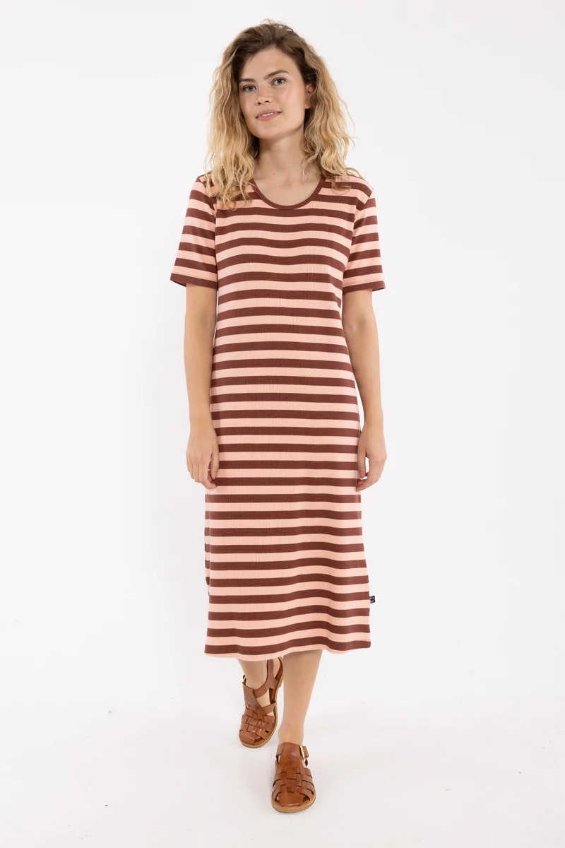 ESS - Danesister SS Dress Dk Brick/Powder