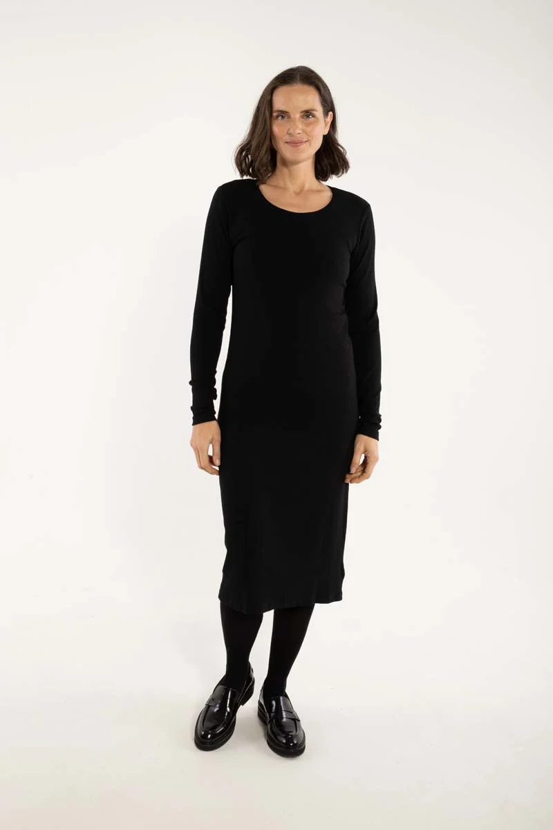 Danicon LS Ribbing Dress Black