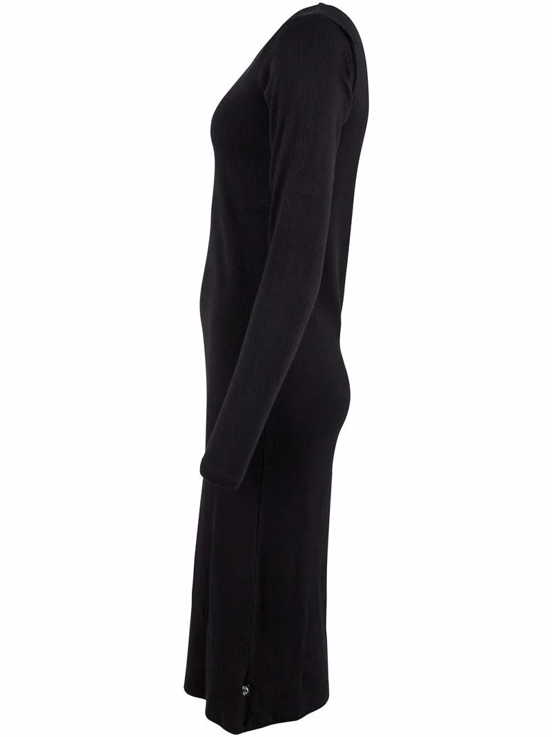 Danicon LS Ribbing Dress Black