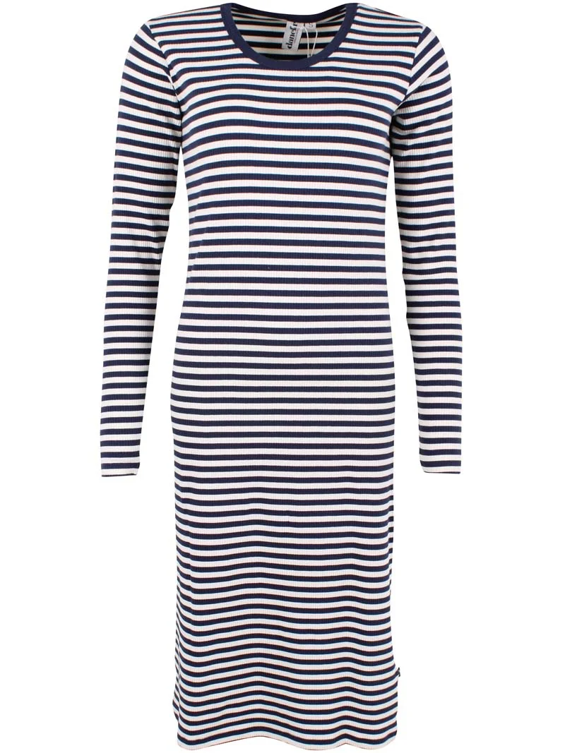 Danicon LS Ribbing Dress Dk Navy/Chalk
