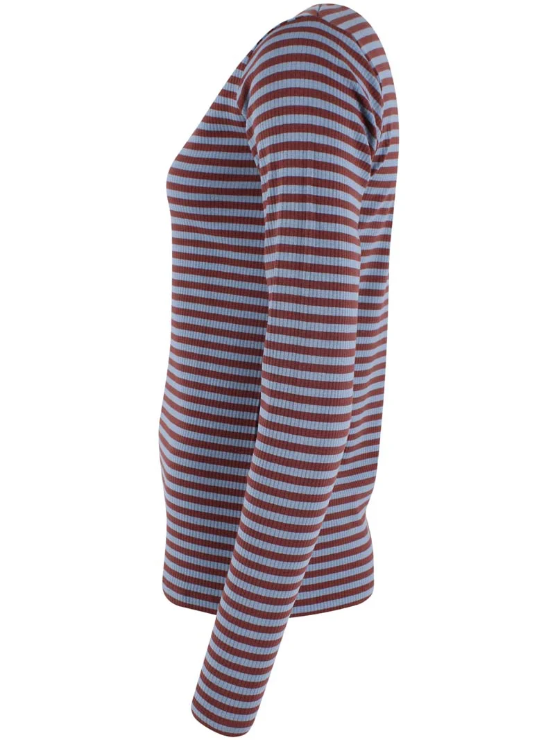 Danehero Ribbing Tee Dk Merlot/Lt Blue Grey
