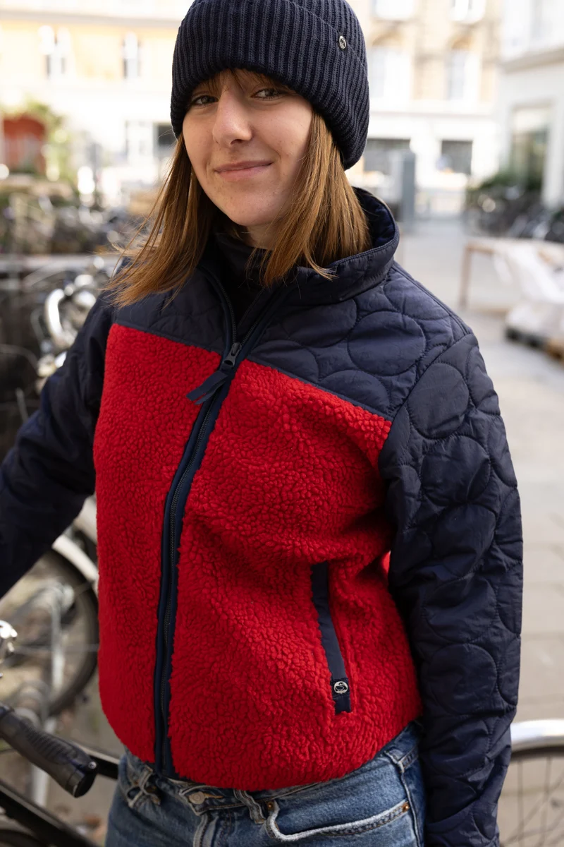 Danehazel Fleece Zip-Up Dk Navy/Dk Red