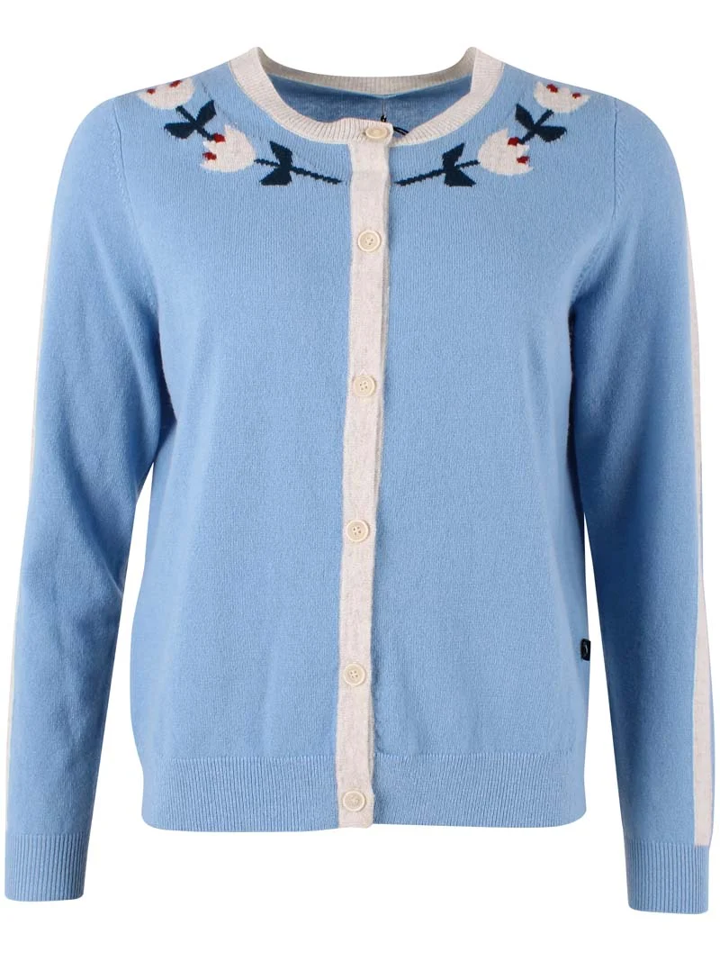 Danelife Merino Wool Cardigan Lt Blue Grey