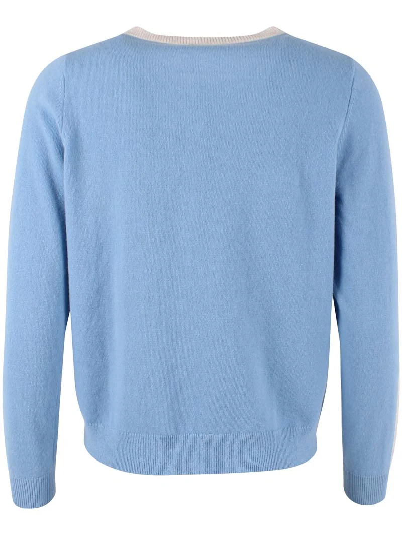 Danelife Merino Wool Cardigan Lt Blue Grey