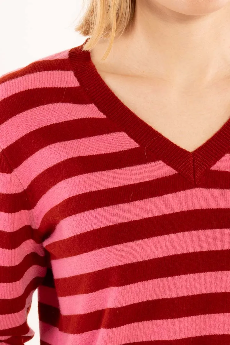 Danesaint Merino Wool Sweater Dk Rust/Spicy Pink