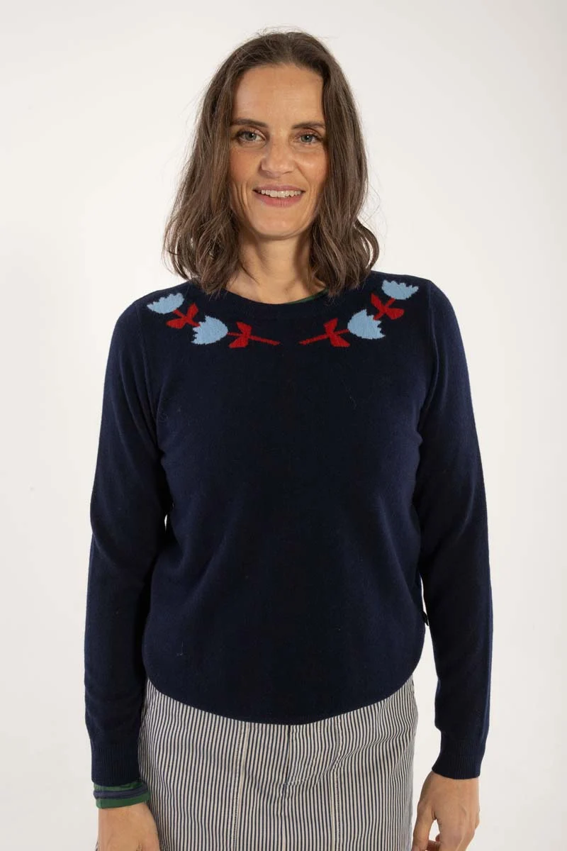 Danevibe Merino Wool Sweater Dk Navy