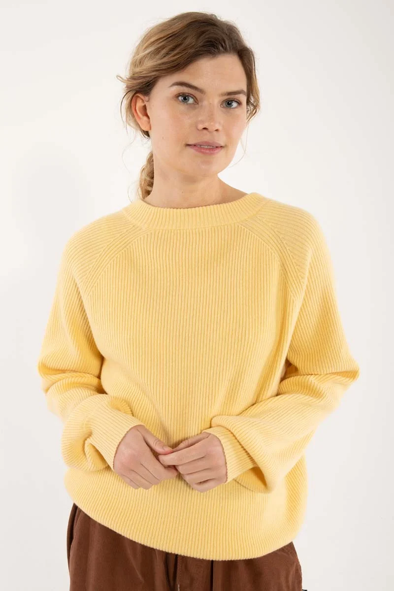 Danerelation Chunky Wool Sweater Soft Yellow
