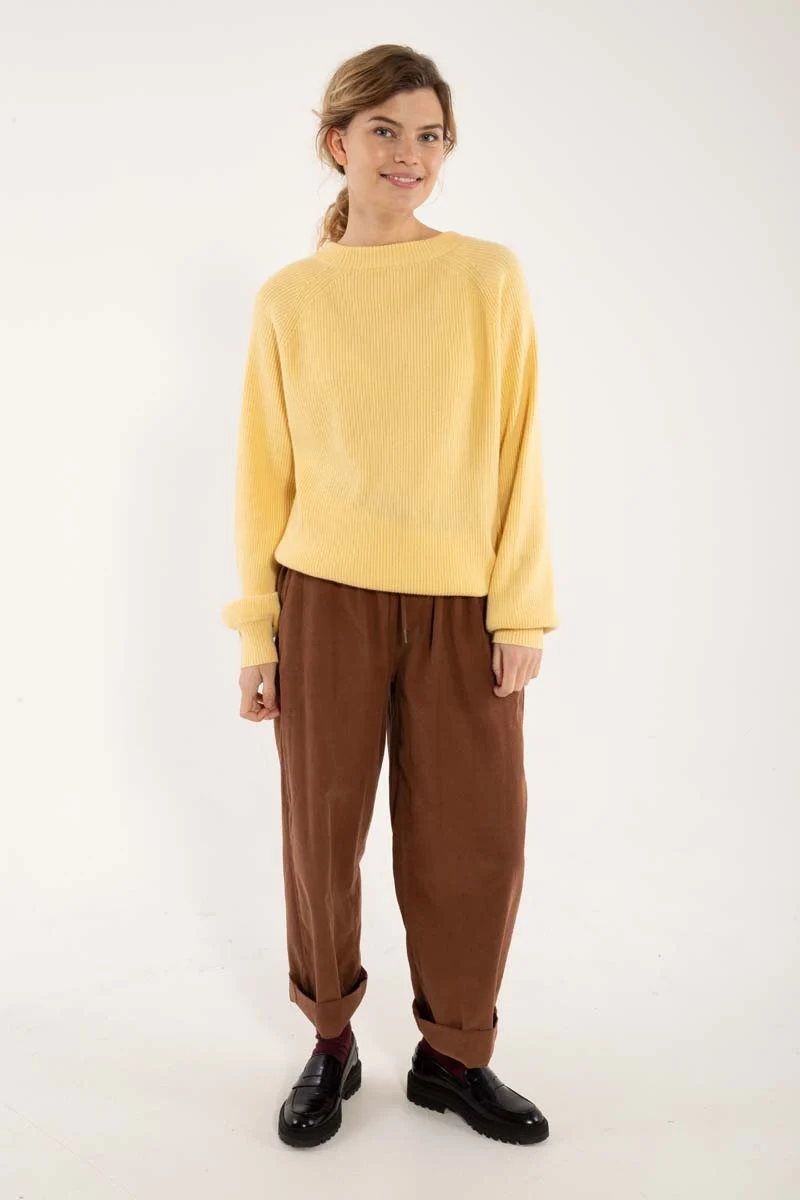 Danerelation Chunky Wool Sweater Soft Yellow