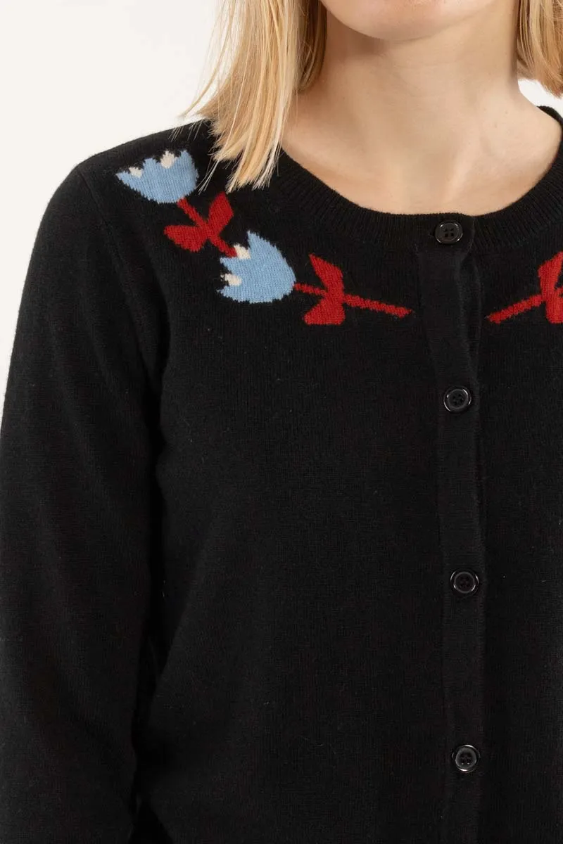 Danelife Merino Wool Cardigan Black