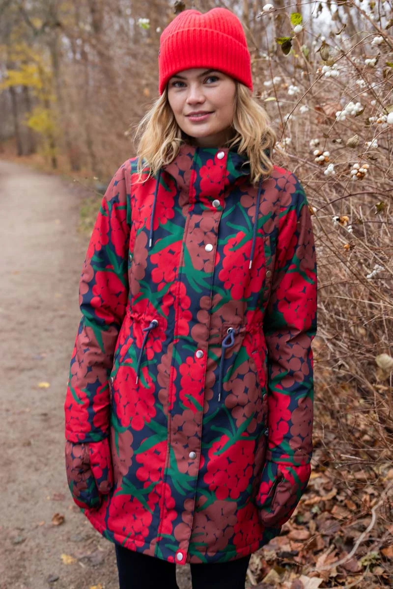 Danenora AOP Winter Parka Dk Red MAXIBERRY