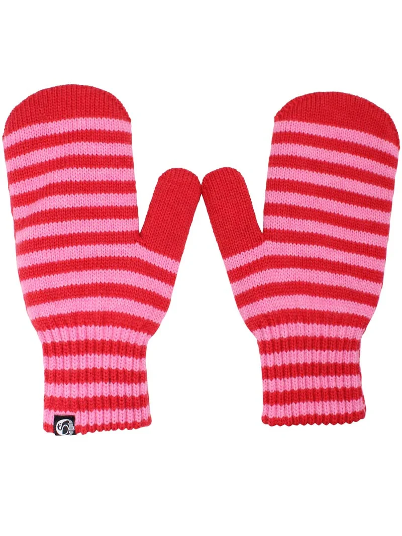 Danicebird Wool Mittens Bright Red/Spicy Pink