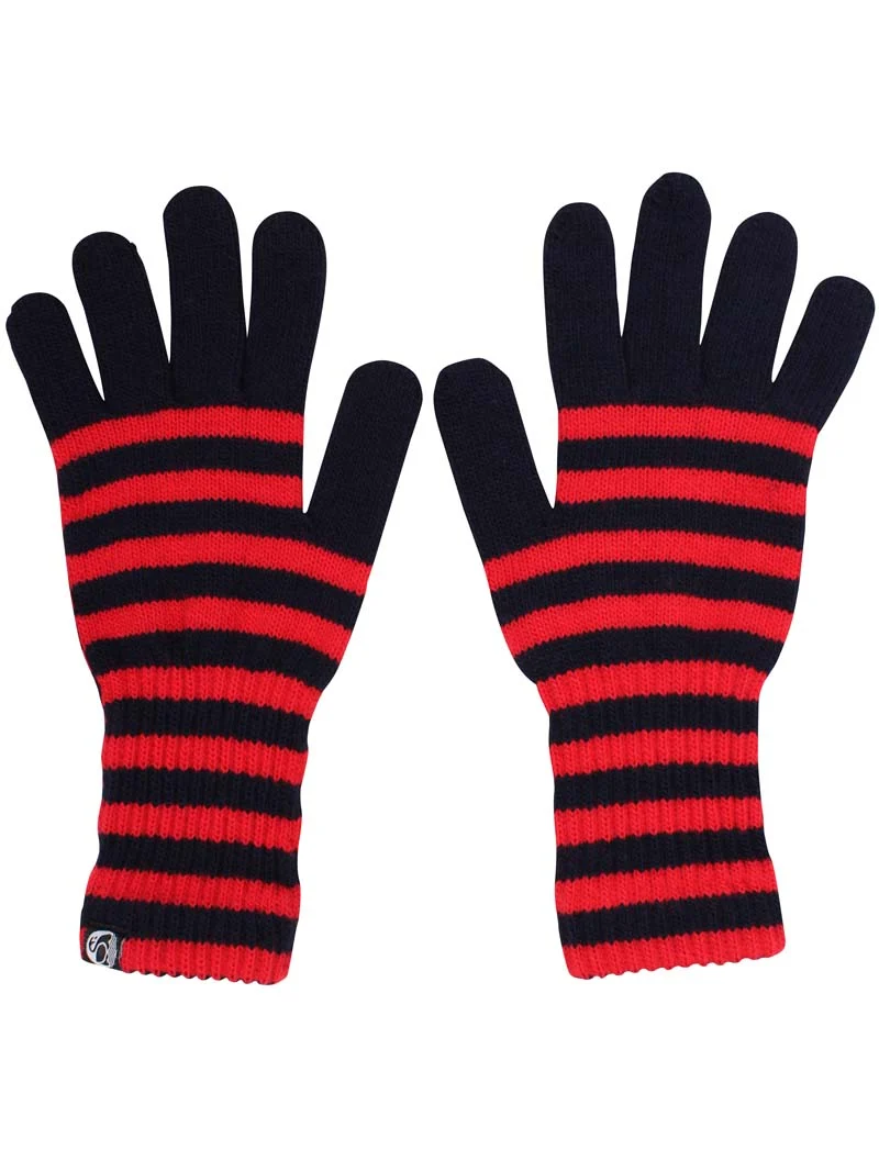 Danegoose Wool Gloves Dk Navy/Bright Red