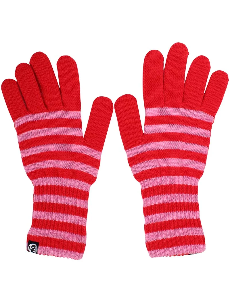 Danegoose Wool Gloves Bright Red/Spicy Pink