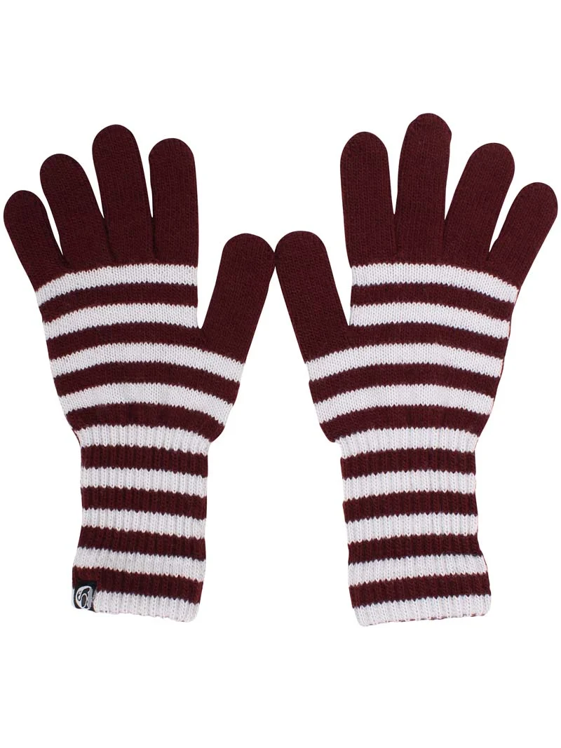 Danegoose Wool Gloves Dk Merlot/Chalk