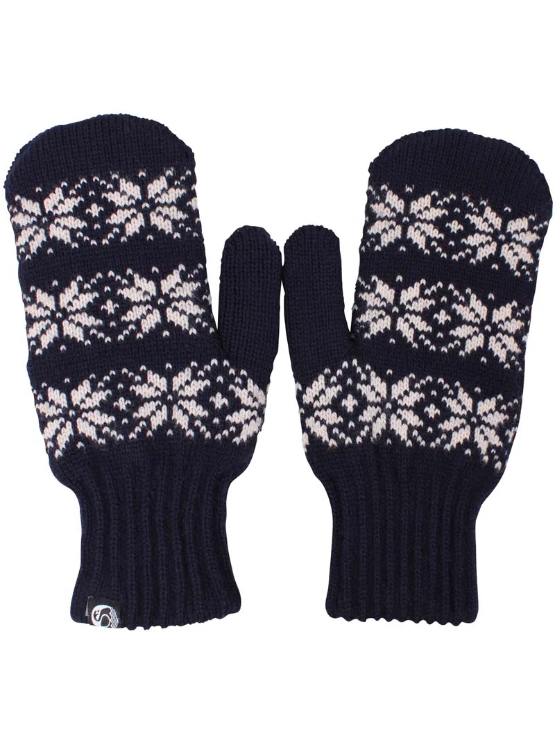 Danicebird Wool Mittens Dk Navy STAR