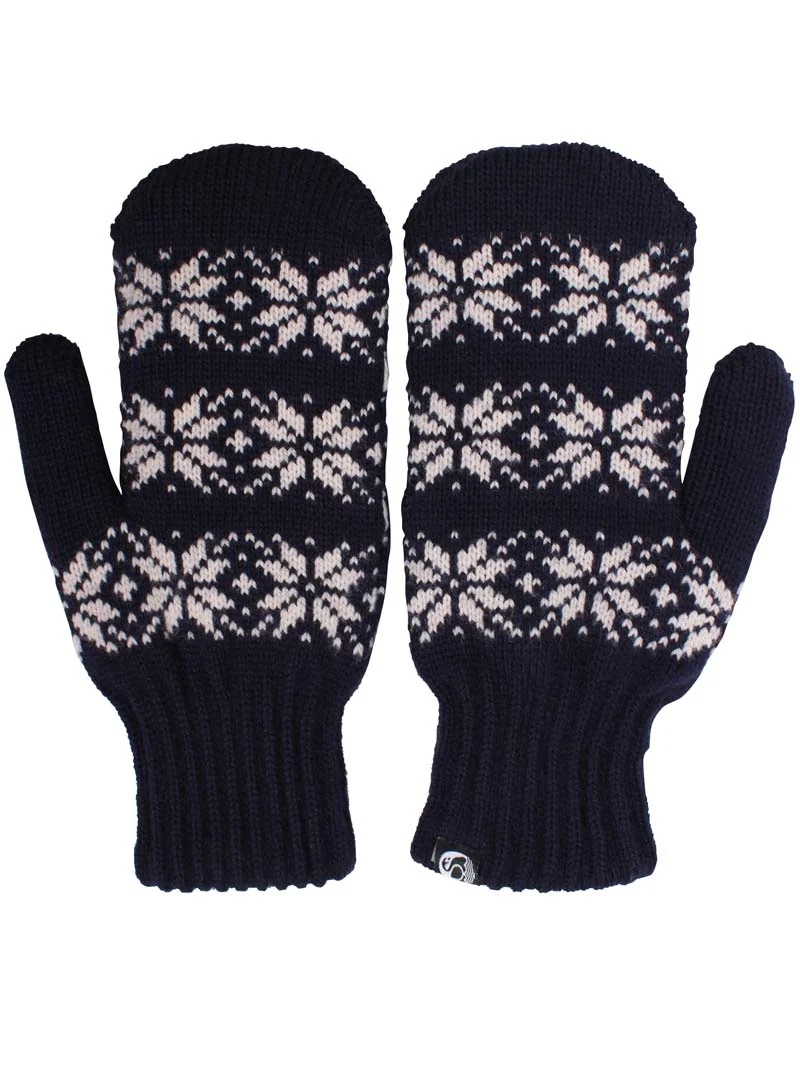 Danicebird Wool Mittens Dk Navy STAR