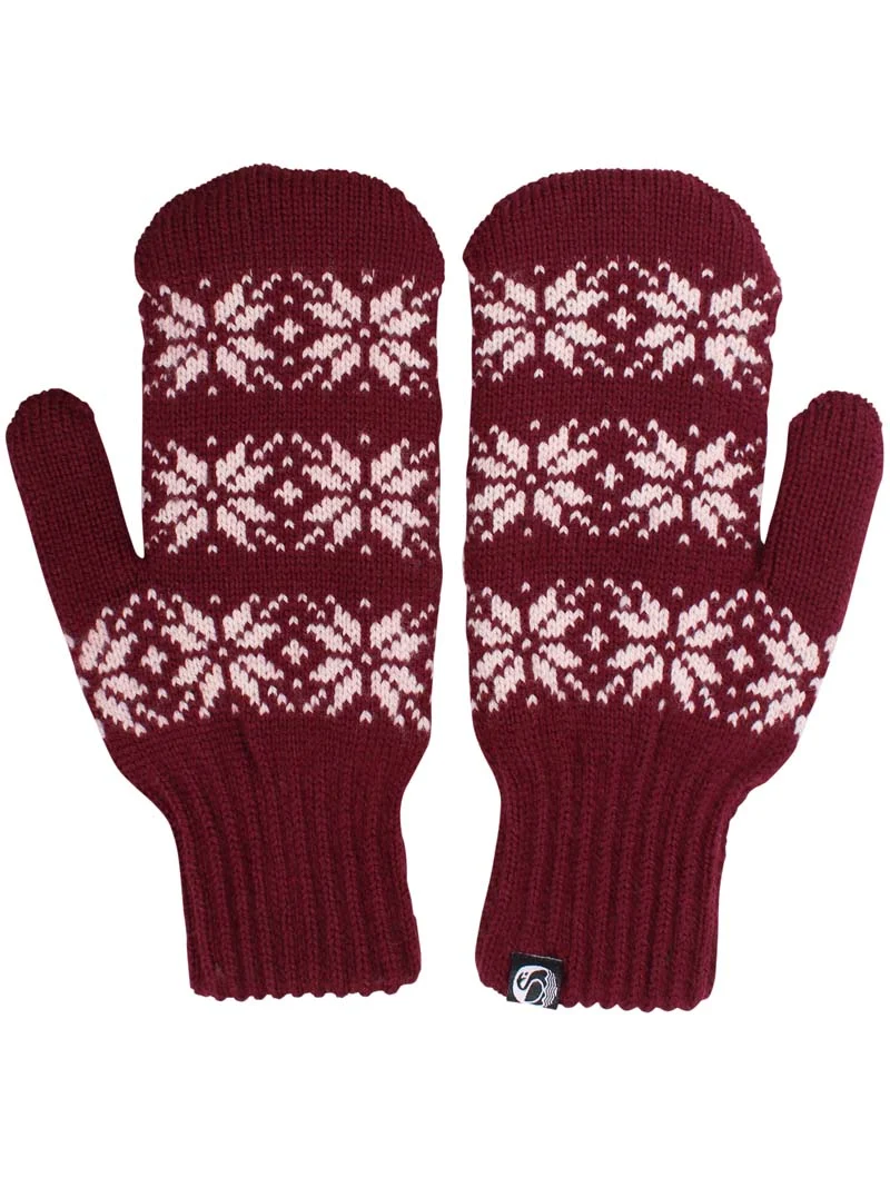 Danicebird Wool Mittens Dk Merlot STAR
