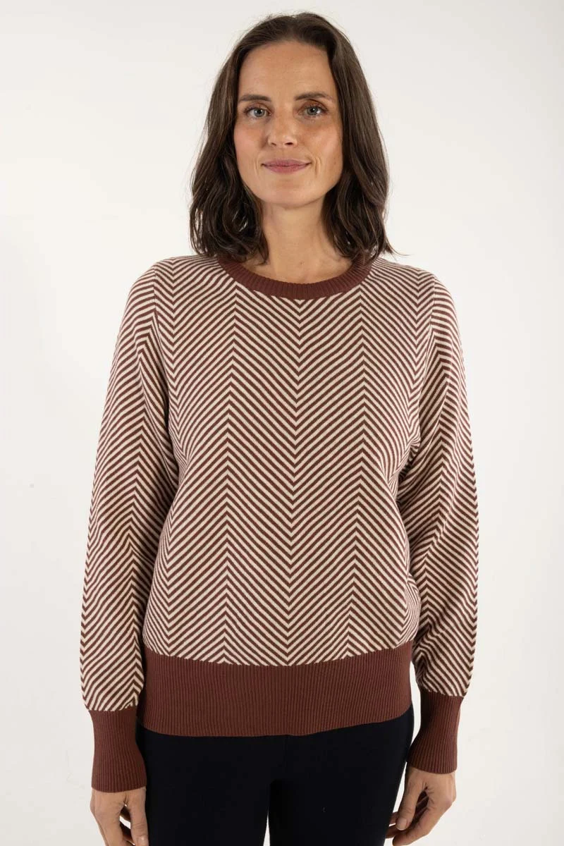 Danefox Cotton Sweater Dk Merlot/Chalk
