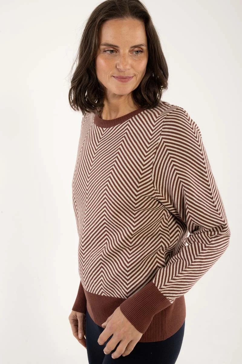Danefox Cotton Sweater Dk Merlot/Chalk