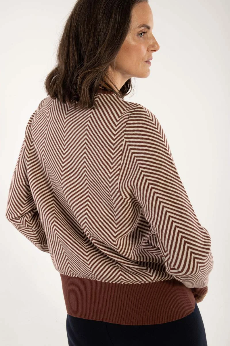 Danefox Cotton Sweater Dk Merlot/Chalk