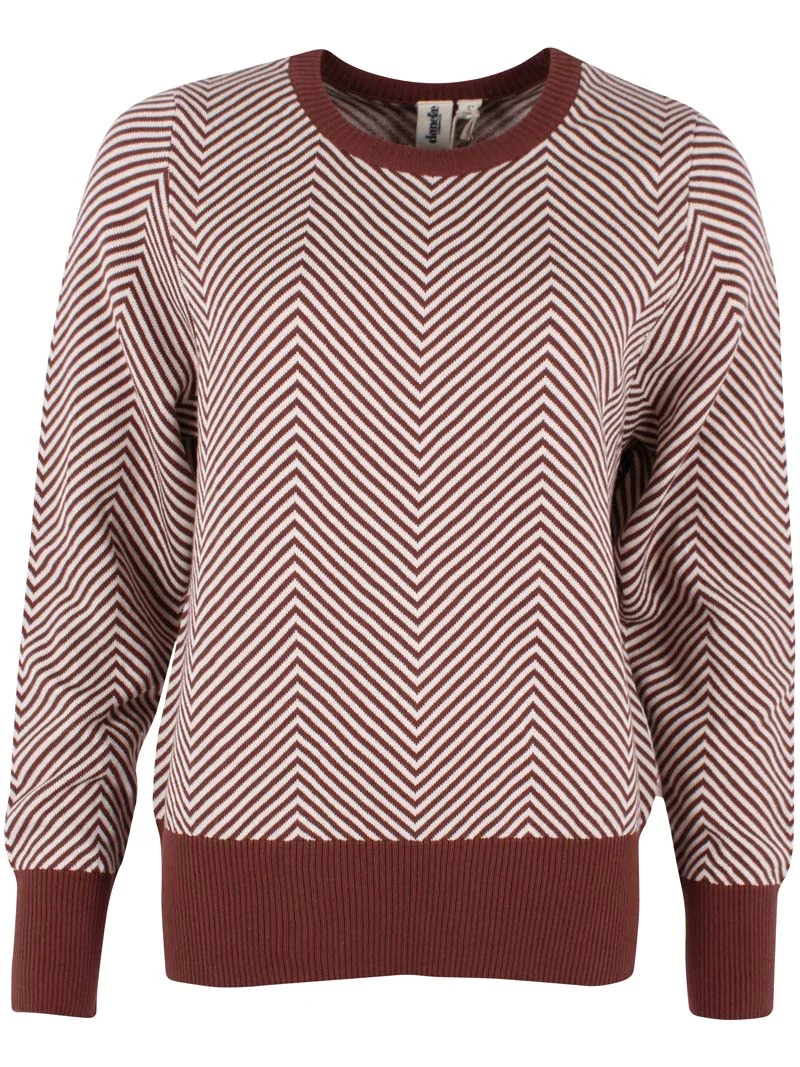 Danefox Cotton Sweater Dk Merlot/Chalk