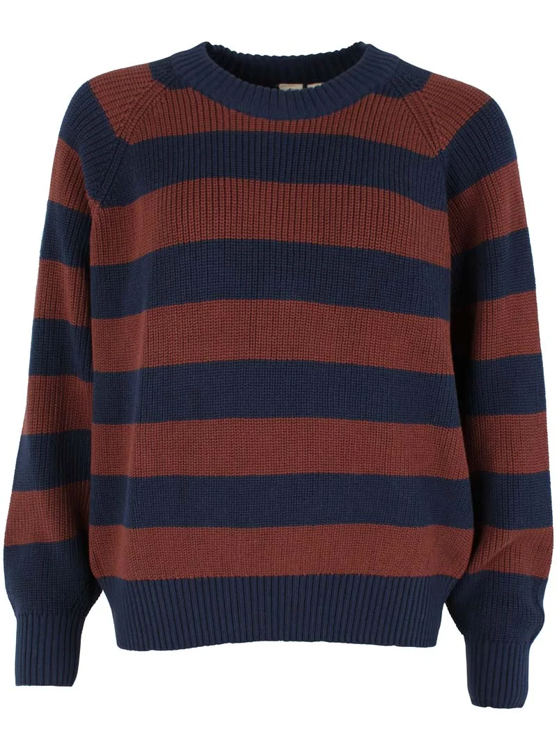 Danejumbo Cotton Rib Sweater Dk Navy/Dk Merlot