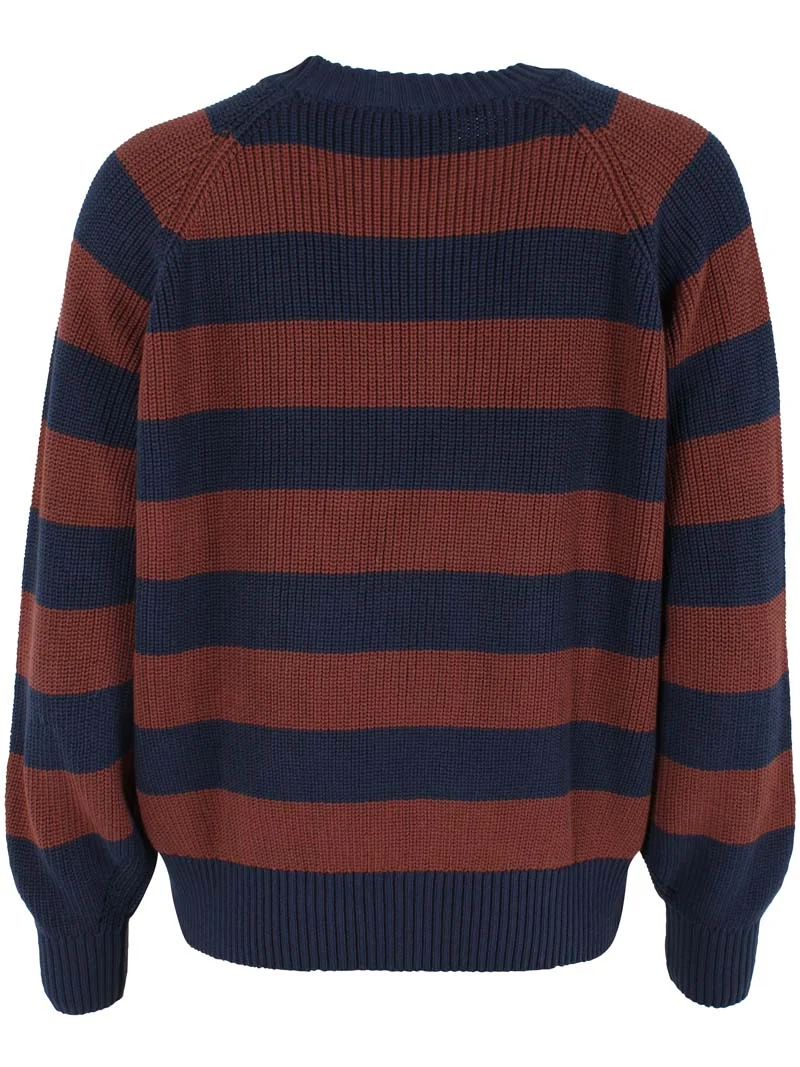 Danejumbo Cotton Rib Sweater Dk Navy/Dk Merlot