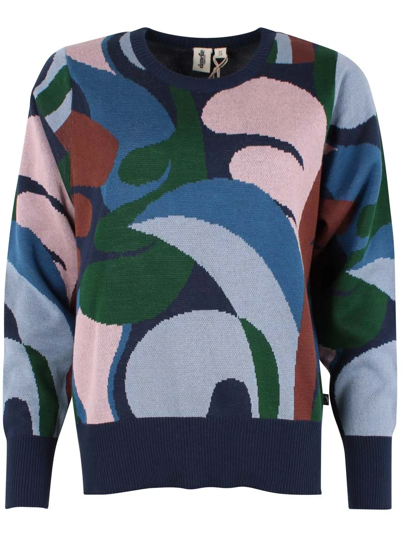 Danefox Jaquard Cotton Sweater Dk Navy TROPS