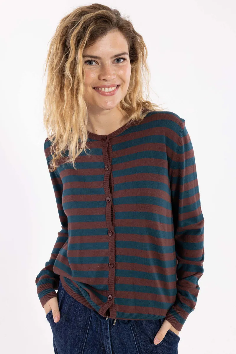 Danelunch Viscose Cardigan Dk Merlot/Dk Slate