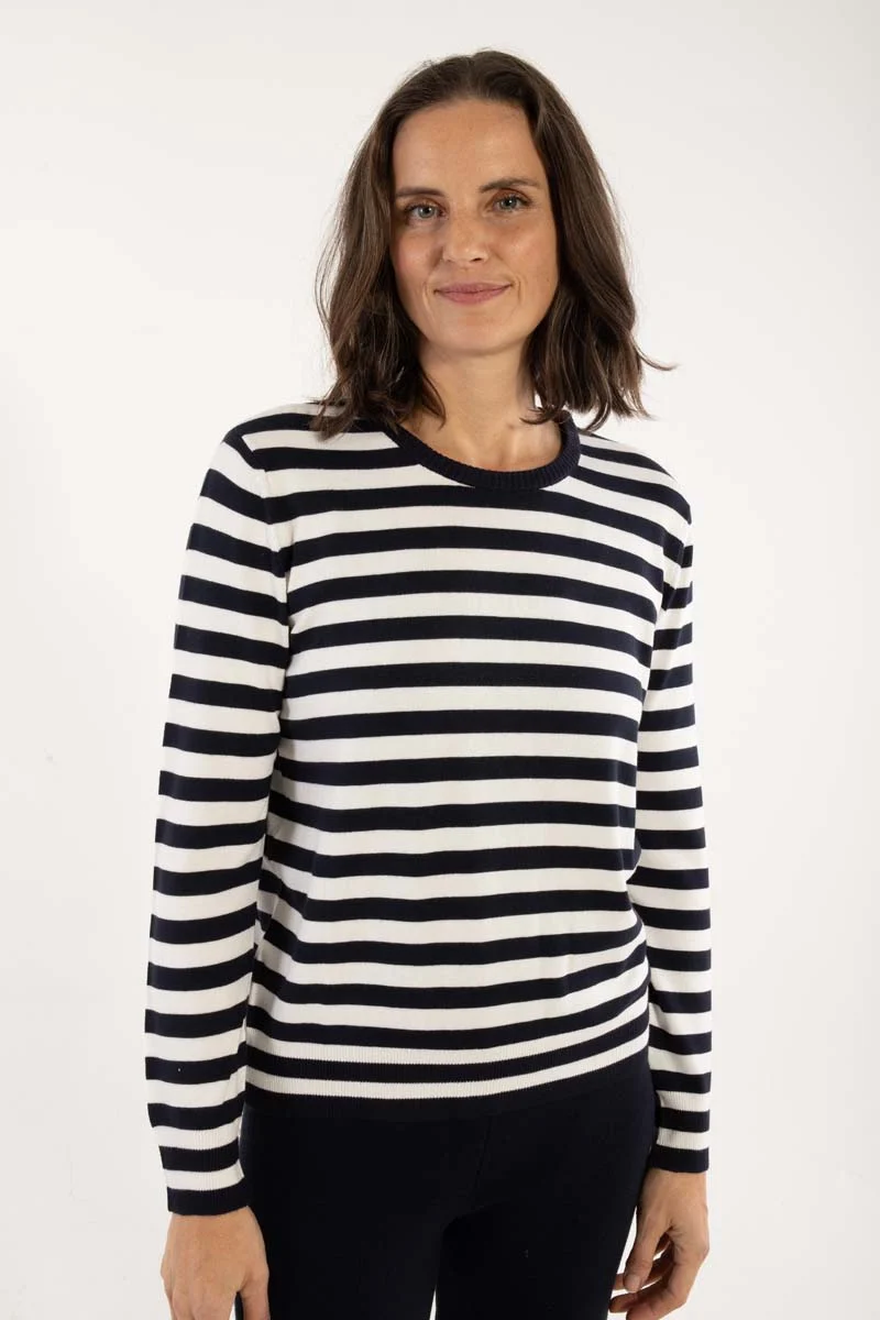 Danedinner Viscose Sweater Dk Navy/Chalk