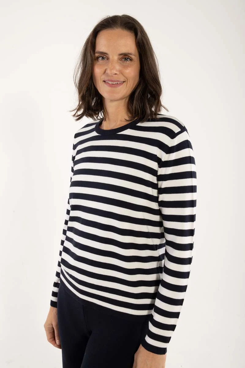 Danedinner Viscose Sweater Dk Navy/Chalk