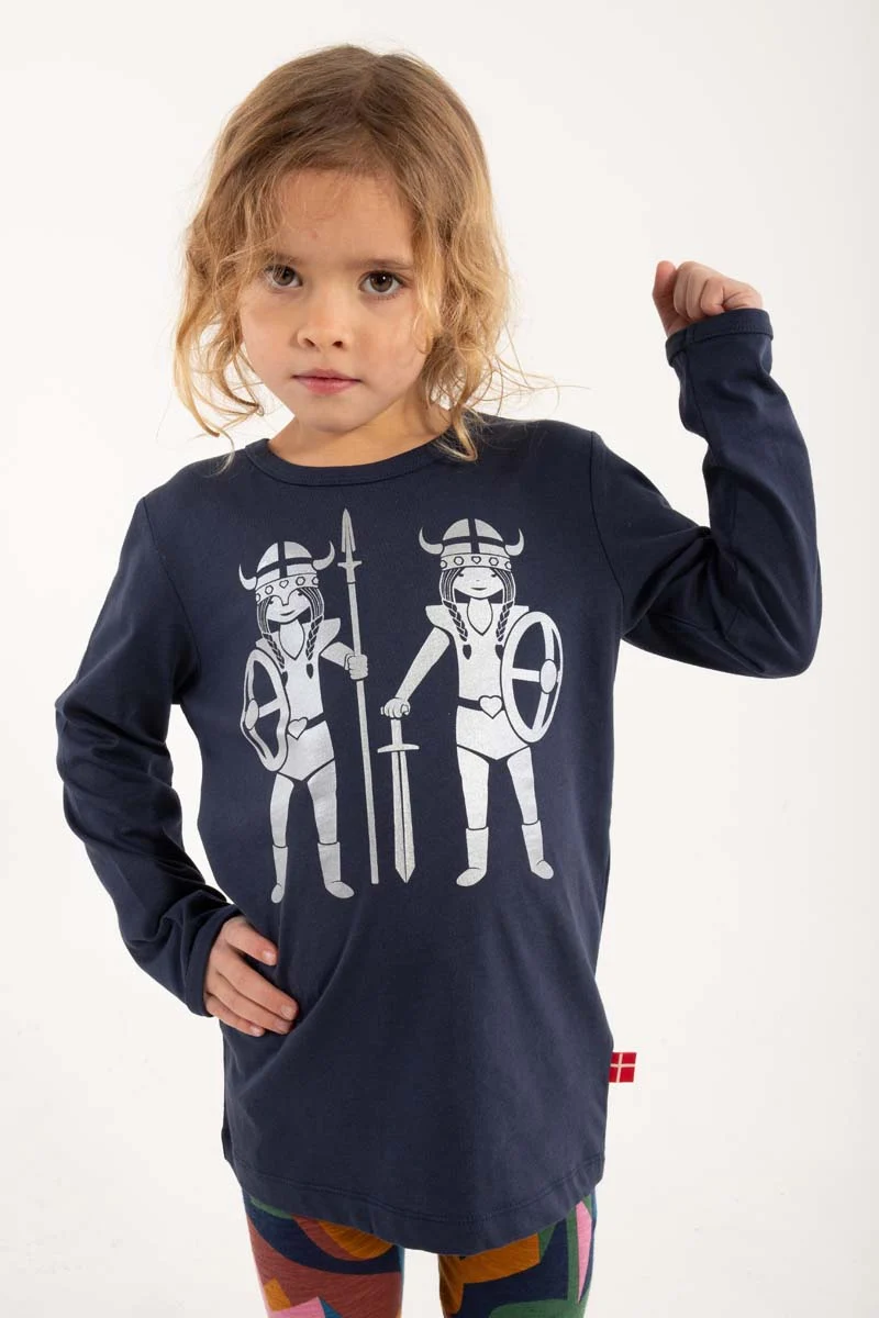 Danebasic Longsleeve Dk Navy DOUBLE TROUBLE (GLITTER)