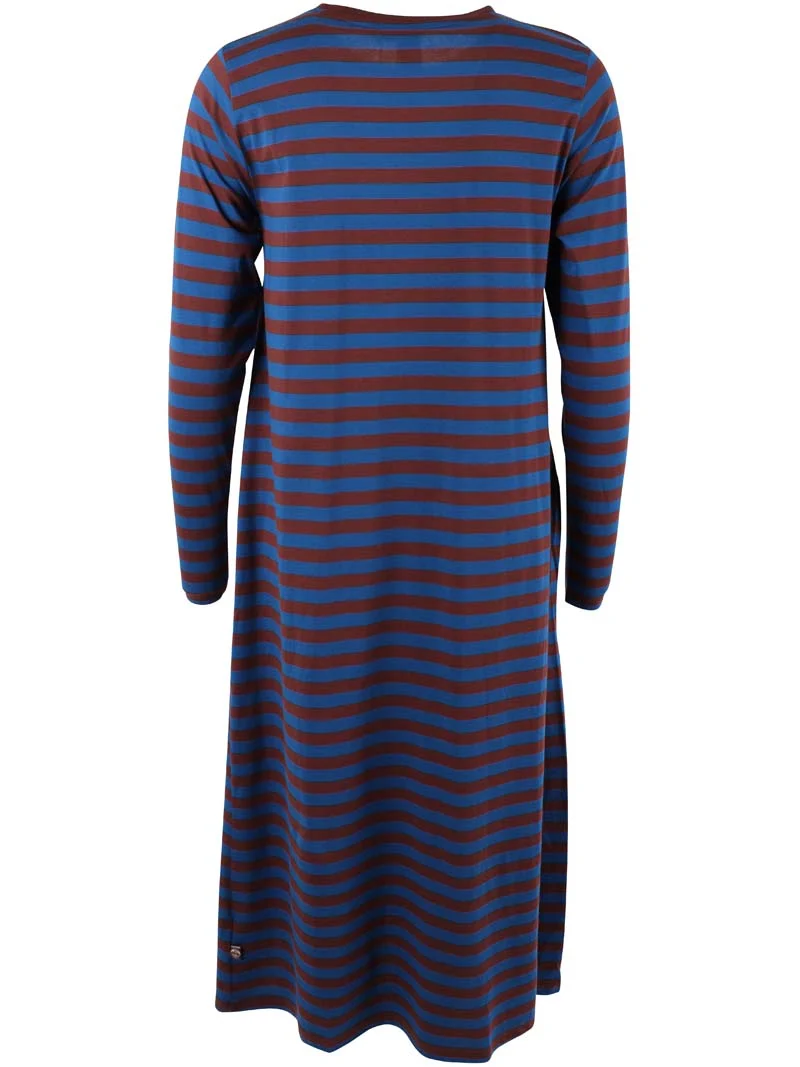 Danebasic Goodnews LS Dress Ocean Blue/Dk Merlot