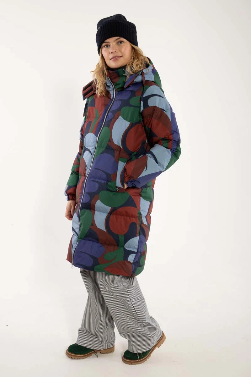 Daneget Down Winter Coat AOP Blue Purple TROPS