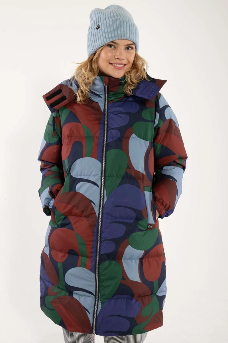 Daneget Down Winter Coat AOP Blue Purple TROPS