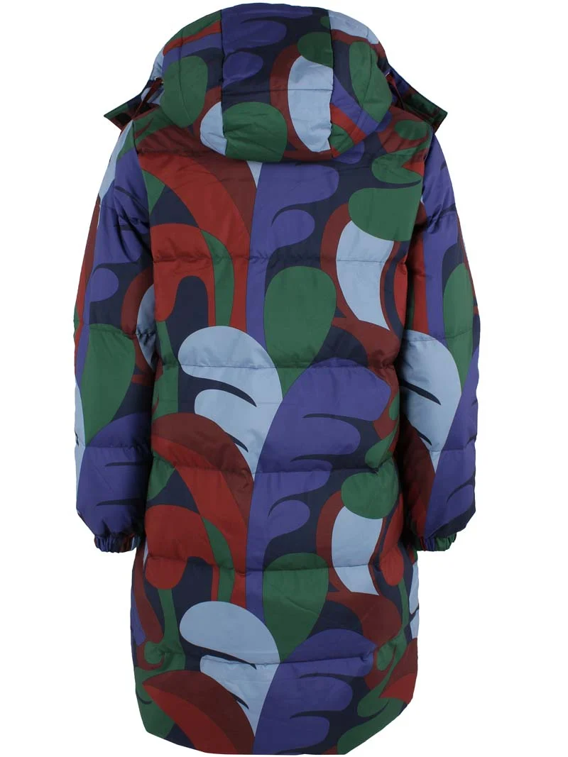 Daneget Down Winter Coat AOP Blue Purple TROPS