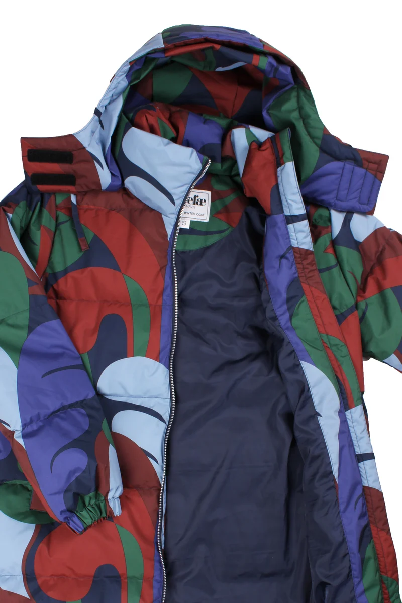 Daneget Down Winter Coat AOP Blue Purple TROPS