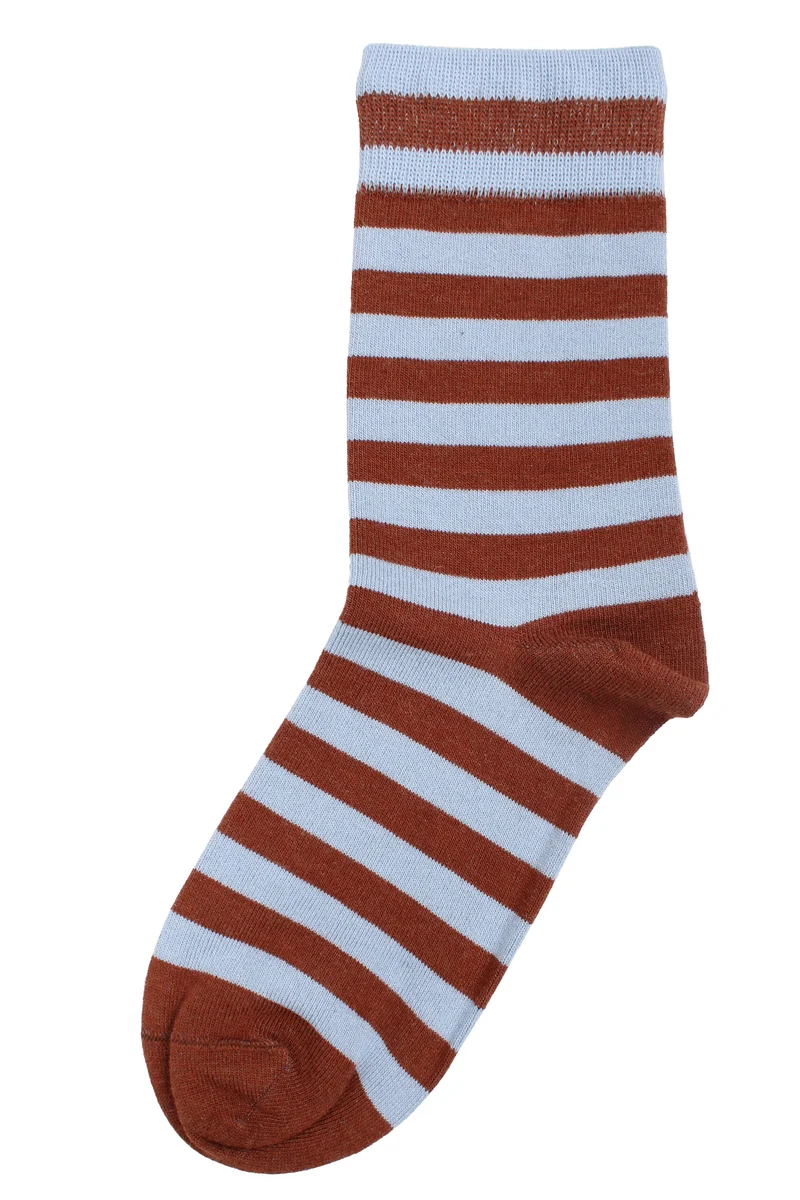 Danecountryside Wool Socks Dk Brick/Lt Blue Grey