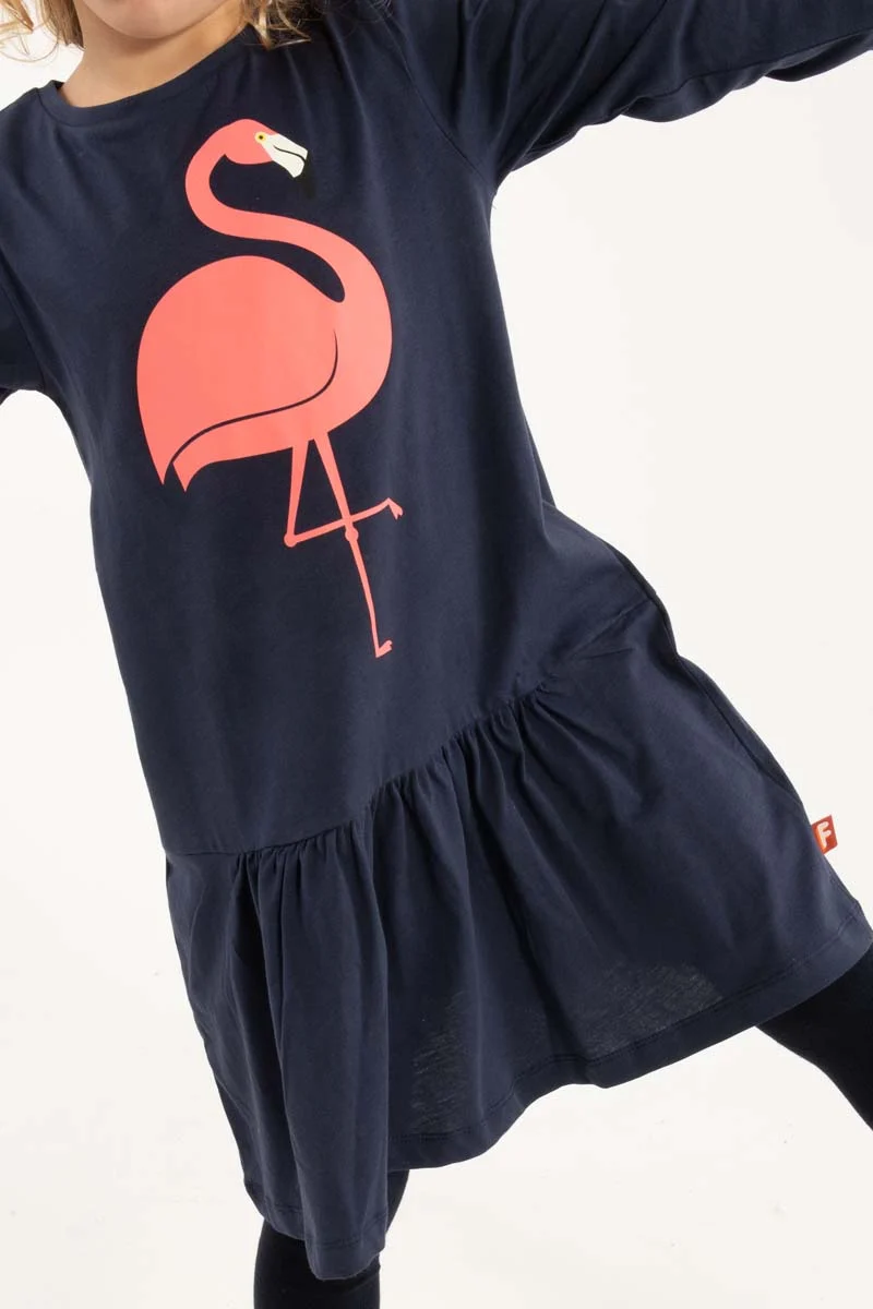 Dyrperky LS Dress Dk Navy FLAMINGO