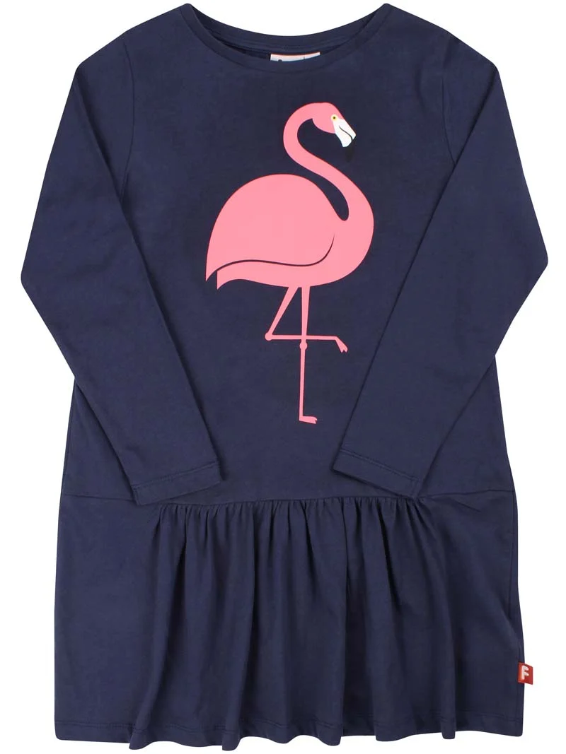 Dyrperky LS Dress Dk Navy FLAMINGO